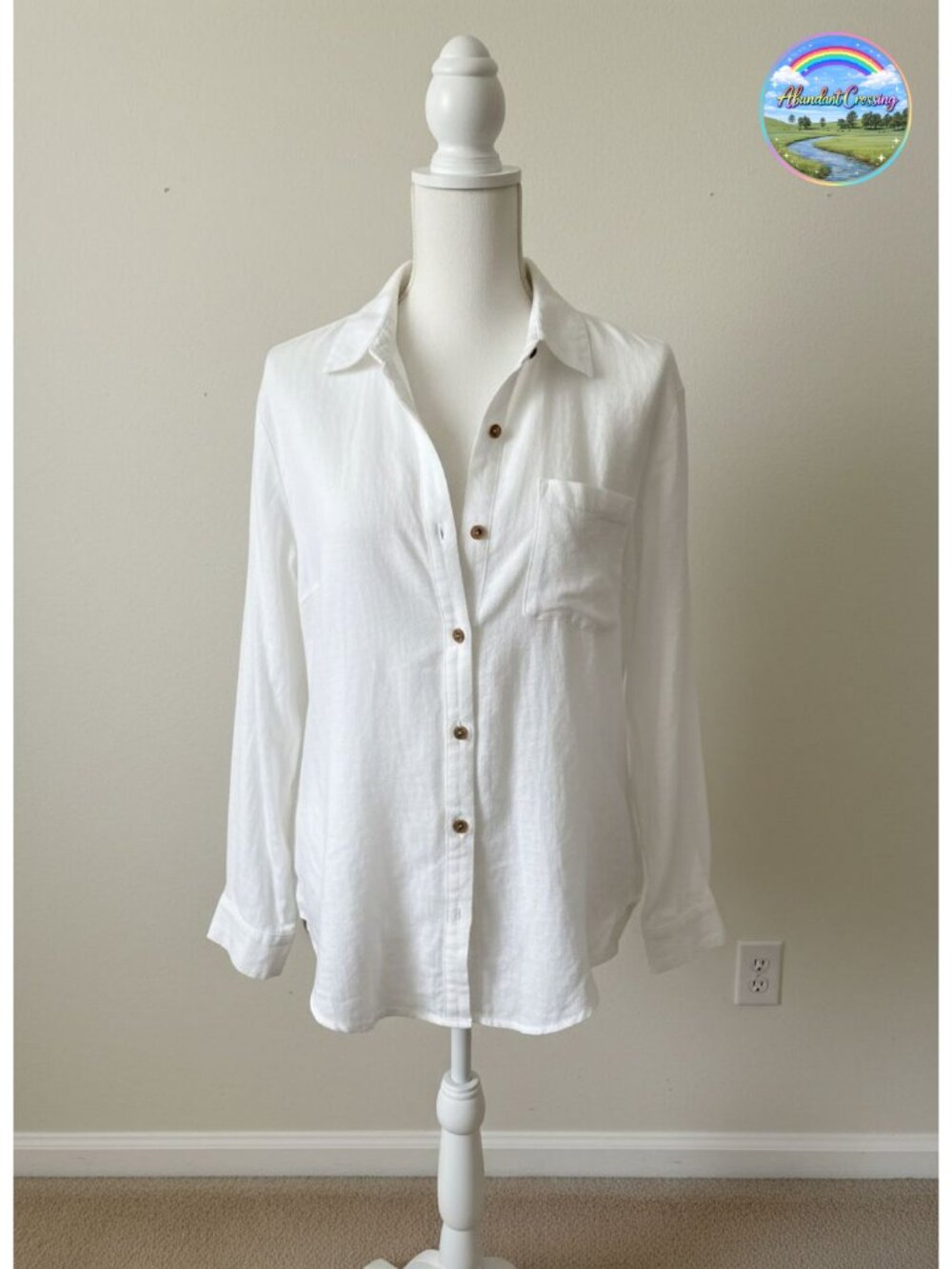 Women's Cotton Linen Long Sleeve Button Down Shirt Blouse